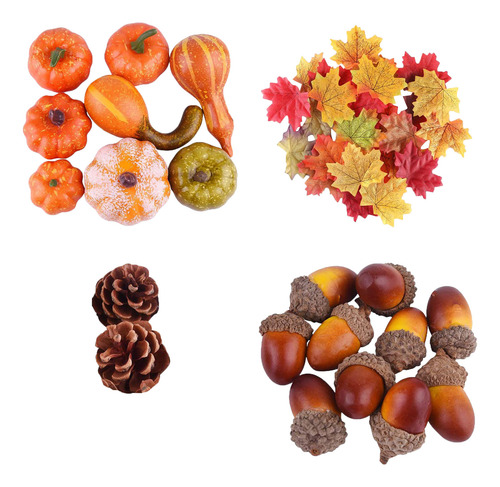 Set De Decoración De Calabazas Artificiales R, Hoja De Arce