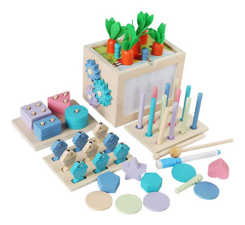 Juego De Juguetes Montessori Para Atar Cuentas, Formas Y