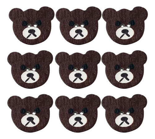 2 Botones De Madera Con Forma De Oso De 50 Piezas, 2