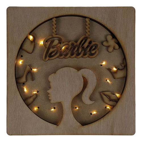 Lámpara Veladora Led Infantil Proyectarte, 20cm Madera Niños