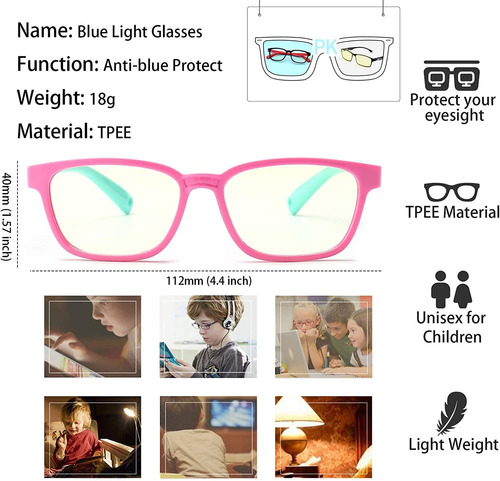 Veezoom - Gafas De Protección Contra Rayos Azules Para Niños
