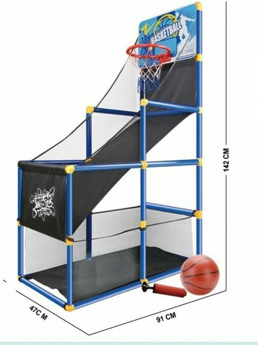 Imagen 3 de 9 de Estructura Aro De Basketball 2 Pelotas Inflador Ltf Shop