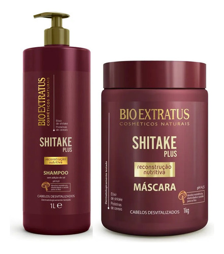 Kit Shitake Bio Extratus Shapoo E Máscara 1kg