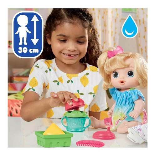 Baby Alive Fruity Sips Muñeca Rubia Hace Pipi Accesorios