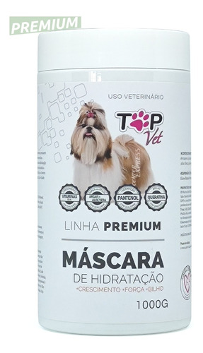 Máscara Premium De Hidratação De Pelos Pet - 1kg Top Vet Fragrância Amore Mio Tom De Pelagem Recomendado Claro E Escuro