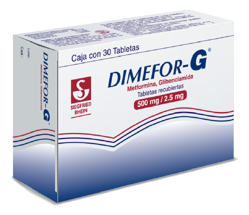 Dimefor-g Tabletas Recubiertas 500 Mg/2,5 Mg, 30 Tabletas