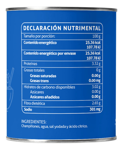 Champiñones Rebanados En Lata. Monte Blanco. 186 G
