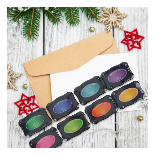 Almohadilla De Tinta Para Huellas Dactilares, 8 Colores