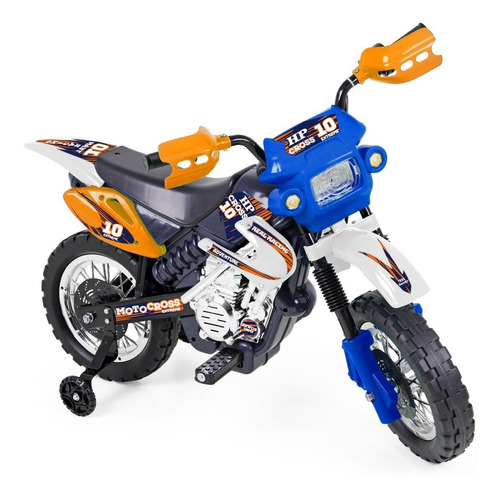 Moto Elétrica Infantil Menino Azul Motocross Homeplay