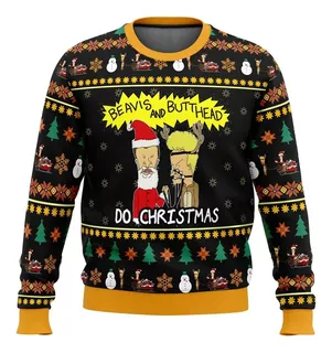 Polera Beavis And Butthead Ugly Sueter Navidad Sublimado