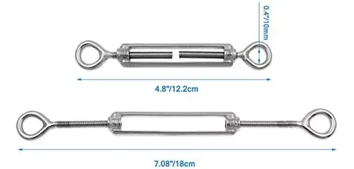 6 Piezas Tensor de Cable M5 Ajustable 304 Tensor de Cable de Acero  Inoxidable Ojo y Ojo Para Cable Tensor de Cable Tensor de Cuerda de Acero