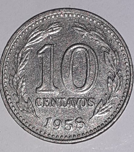 Moneda De 10 Centavos Argentina Del Año 1958 