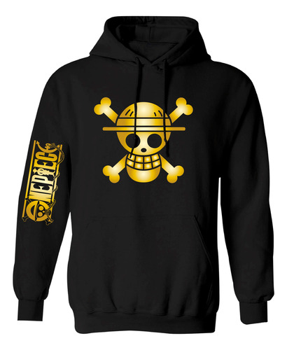 Sudadera Modelo One Piece Luffy Gold Dorado