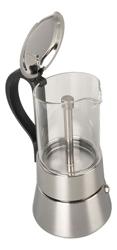 Zc Cafetera Moka De Acero Inoxidable Con Tapa De Cristal