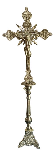 Cruz Processional Bronze E Messa Altar Artesanato