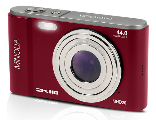 Minolta Mnd20 Cámara Digital Ultra Hd De 44 Mp / 2.7k Roj. Color Rojo