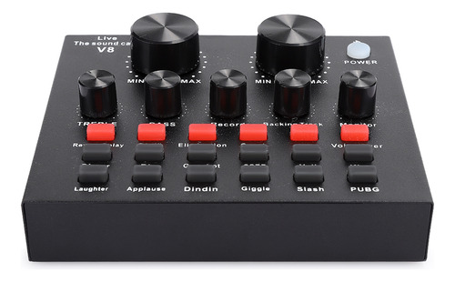 Tarjeta De Sonido De Transmisión En Vivo V8 Abs Black Con Aj