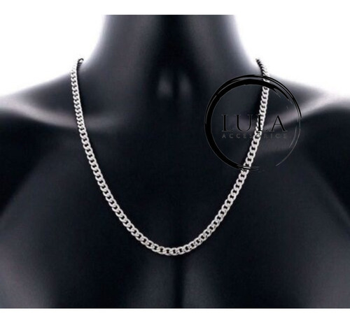 Imagen 5 de 10 de Combo Collar + Pulsera Hombre Acero Quirurgico Eslabon 0.5cm