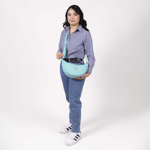 Crossbody Chenson 1818 Celeste Zilp Asa Ajustable 1866552-t Acabado De Los Herrajes Níquel Diseño De La Tela Lisa