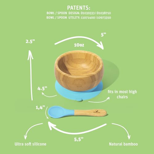 Tazón De Bambú Para Bebé Con Cuchara Y Base De Succión De Si