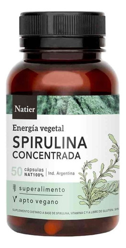 Spirulina Concentrada 50 Caps Quemador Adelgazante | Natier Sabor No