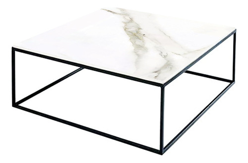 Imagen 1 de 5 de Mesa Ratona Simil Marmol Y Hierro. Estilo Minimal Moderno