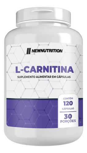L-carnitina 500mg 120 Cápsulas Newnutrition Sem Sabor