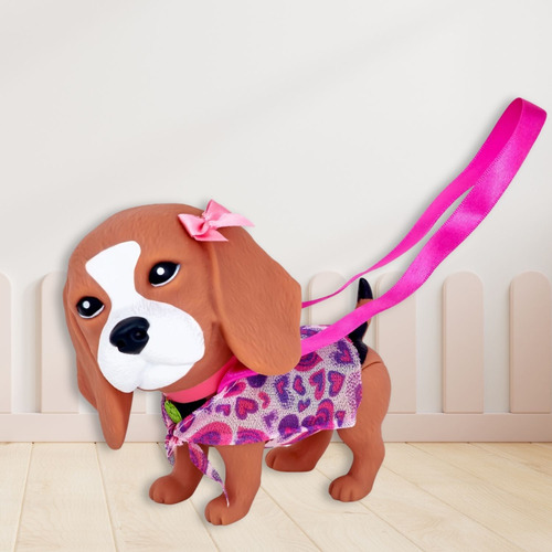 Cachorrinho De Brinquedo Beagle Marrom Realista Boneco Vinil