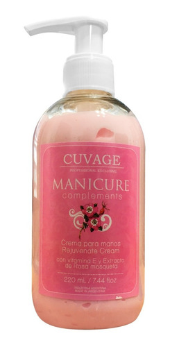 Crema Manos Manicuria Rosa Mosqueta Rejuvenece Cuvage 220ml