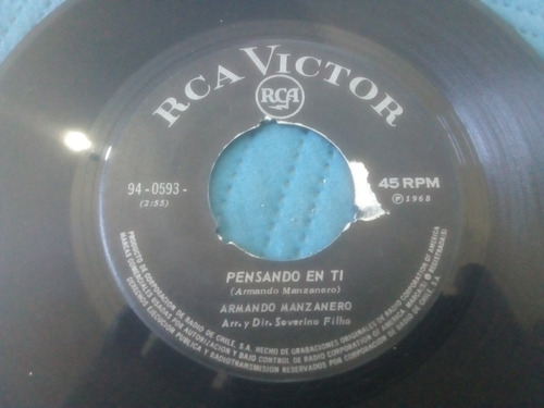 Vinilo Single De Armando Manzanero Pensando (k143