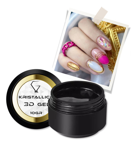 Kristallica 3 D Gel 10 Gr. Builder Gel Diseño Transparente