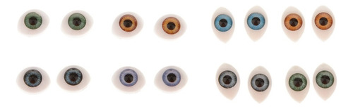 Ojos De Plástico Realistas Planos Ovales De 16 Piezas Para