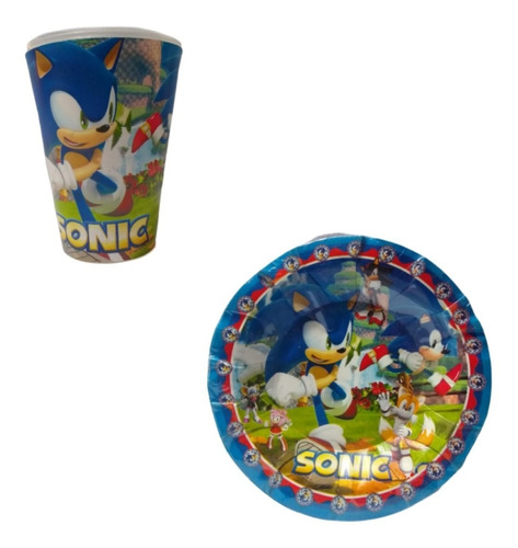 Sonic Paq Fiesta 20 Vasos 20 Platos