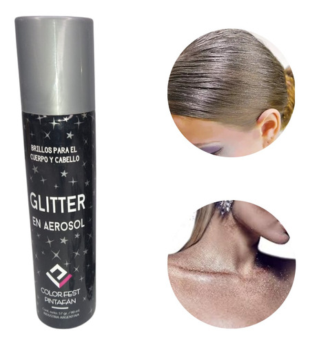 Glitter En Aerosol Brillos Para El Cuerpo Y Cabello Gibré