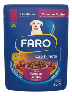 Ração Úmida Faro Para Cães Filhotes Sabor Carne Sachê 85g