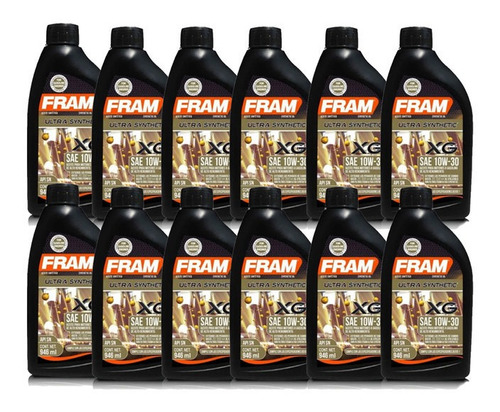 Caja Aceite Sintetico Fram 10w30 Api Sn 12pzas De 946ml