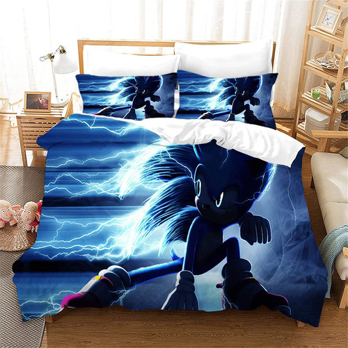 Sonic The Hedgehog Juego De Ropa De Cama Con Fundas De Almoh