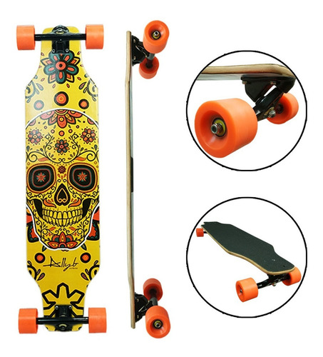 Longboard Allyb Speedy Cor Amarelo Trucks Blank