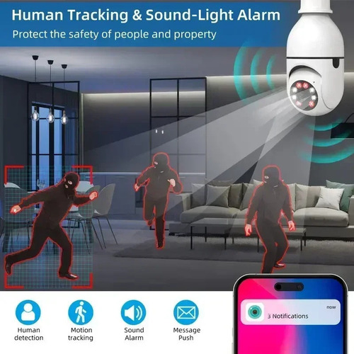 Cámara De Vigilancia Con Bombilla E27, Yiiot
