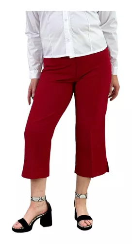 Pantalon Capri Lienzo Mujer Clasico Talles Grandes