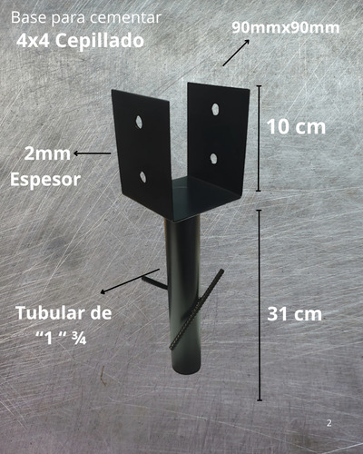 Anclaje O Base De Pilar De Madera 4x4 (cepillado)