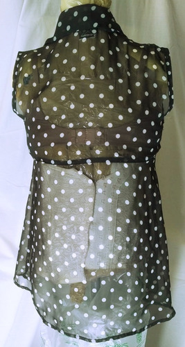 Blusa Transparente Botones Al Frente No Incluye Top Tch-med