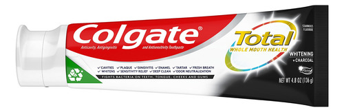 Pasta De Dientes Colgate Total Whitening + Charcoal 140 Ml,