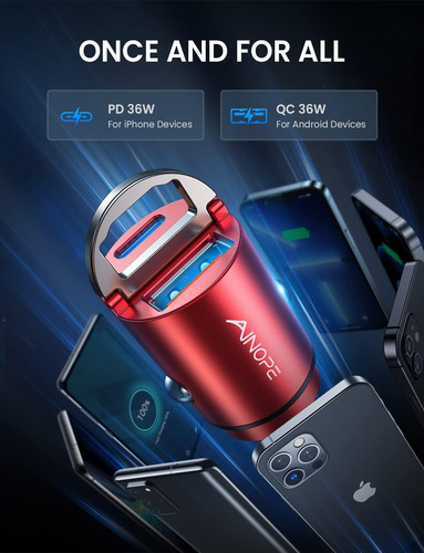 Cargador De Coche Usb C De 90 W, Carga Súper Rápida, Cargado