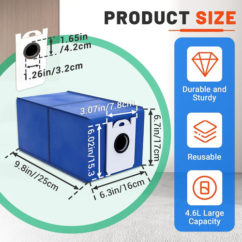 Bolsas De Polvo Reutilizables De 4.6l Para Aspiradora Robot