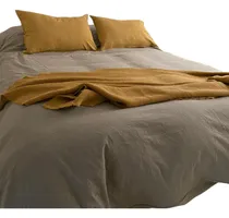 Comprar Cubre Edredon King +2 Fundas 50x70 Tusor 100% Algodon Gris