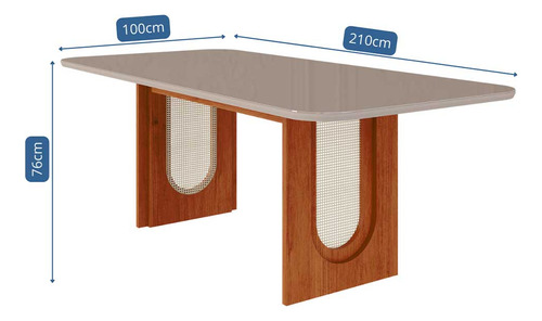 Mesa De Jantar Retangular Valentina Cimol Cinamomo/off White