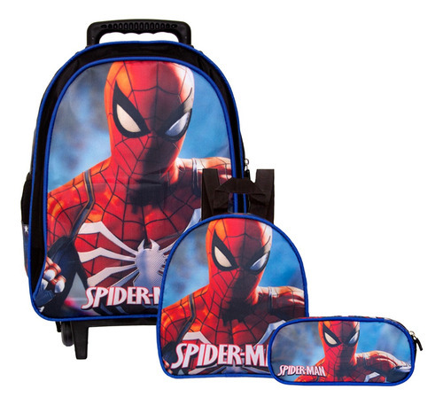 Kit Mochila Escolar Infantil Homem Aranha Marvel De Costa