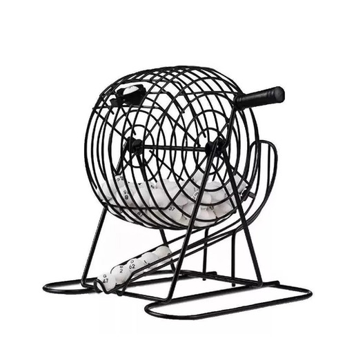 Bingo Bolillero Metalico Exahome Con 48 Cartones Y Fichas De Colores Premium