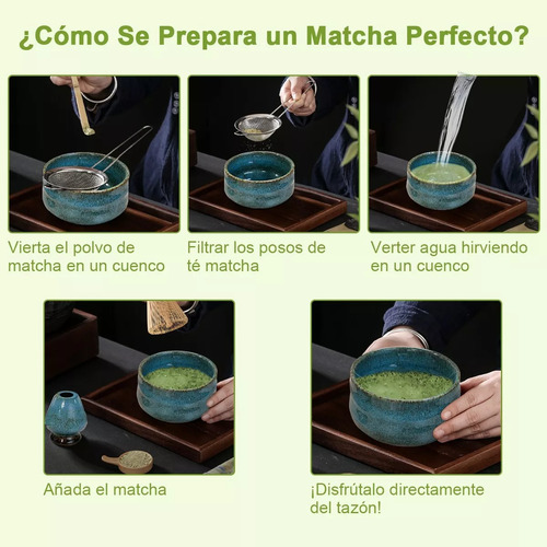 Set 7 Batidor Tazón Herramientas Juego De Té Matcha Japoné